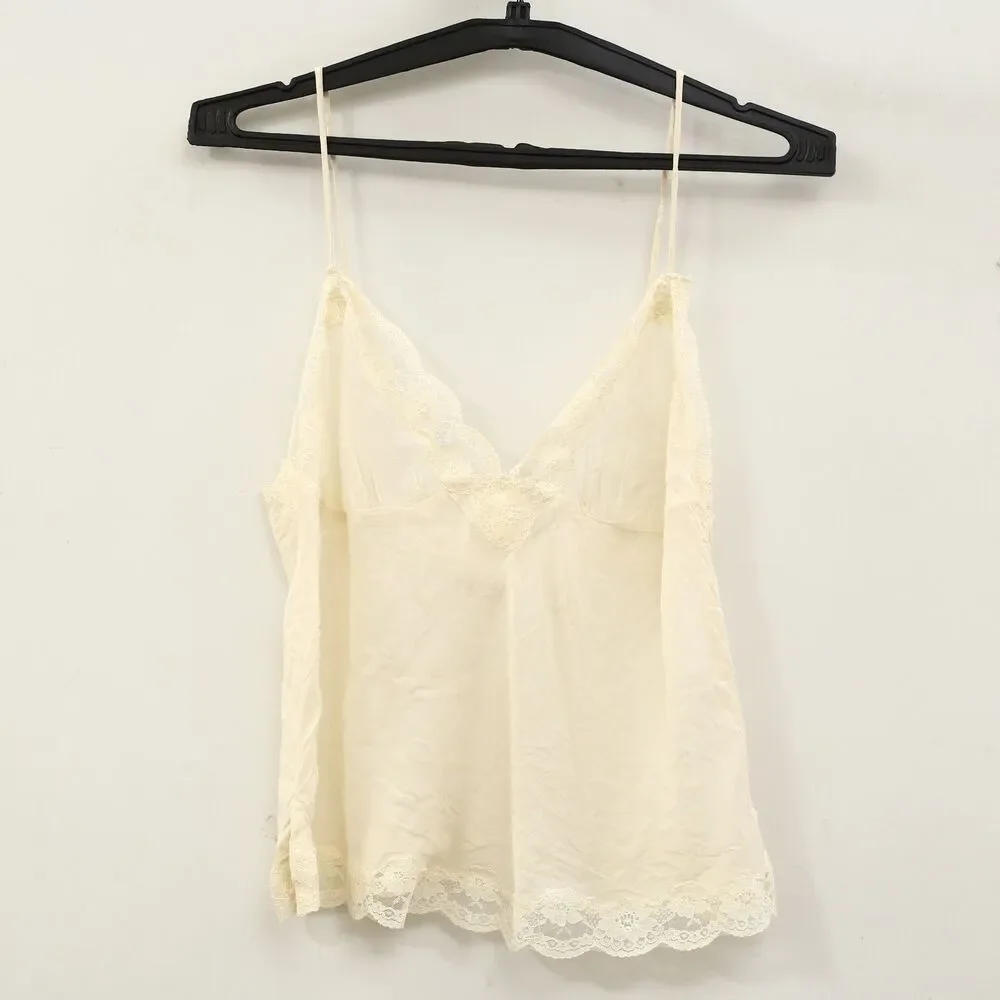 Intimately Free People Meet Me In Memphis Cami Tank Top Lace Slip Cream M 289743
